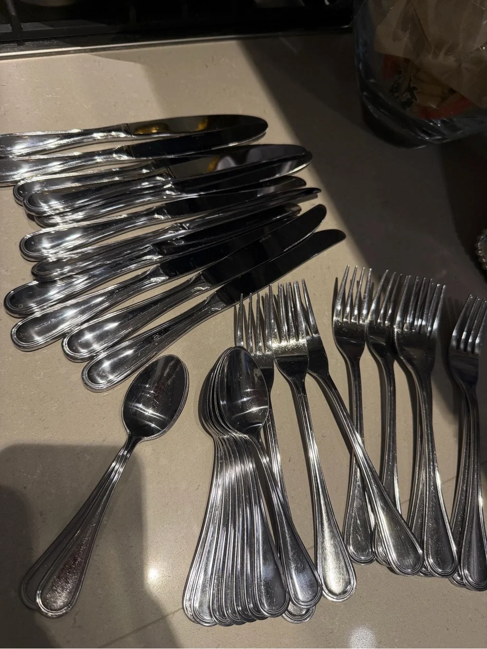 Pottery Barn Silver Stainless Steel Flatware Set